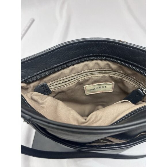 Anthropologie Margot Pebble Soft Black Leather Crossbody Bag - Picture 7 of 12